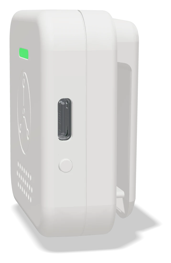 CNRY, side view showing the USB-C port